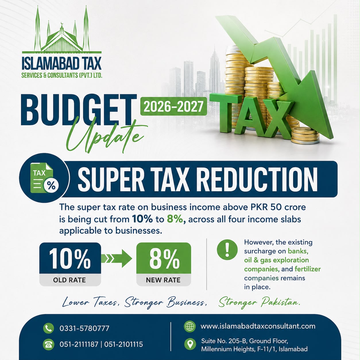 Super Tax Reduction to 8 Percent